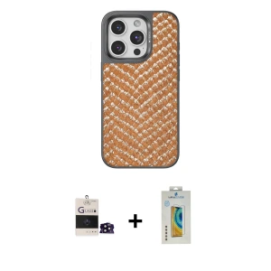 ieg™ iPhone 14 Pro Max Kılıf Vadi Özel Seri - Siyah Polymer Nano Ekran Koruyucu + Bilvis Titan Kamera Lens - SH