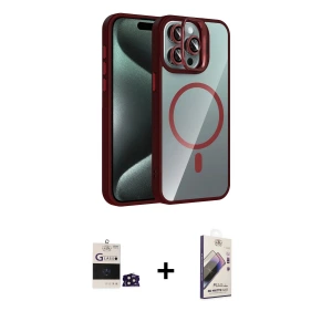 ieg™ iPhone 14 Pro Max Kılıf Yadigar Asil Koleksiyonu - Siyah Bilvis 3D Mat Cam Ekran Koruyucu + Bilvis Titan Kamera Lens - DNMR