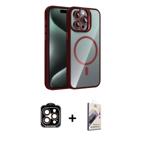 ieg™ iPhone 14 Pro Max Kılıf Yadigar Asil Koleksiyonu - Siyah Bilvis 3D Mat Cam Ekran Koruyucu + PVD Metal Kamera Lens - TU