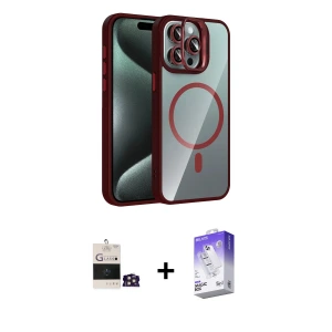 ieg™ iPhone 14 Pro Max Kılıf Yadigar Asil Koleksiyonu - Siyah Bilvis 5in1 3D Magic Cam Ekran Koruyucu + Bilvis Titan Kamera Lens - GD