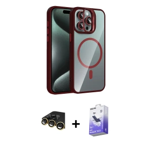 ieg™ iPhone 14 Pro Max Kılıf Yadigar Asil Koleksiyonu - Siyah Bilvis 5in1 5D Magic Hayalet Cam Ekran Koruyucu + Raze Metal Kamera Lens - GD