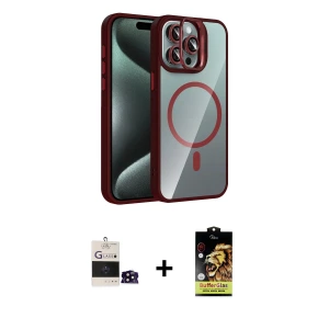 ieg™ iPhone 14 Pro Max Kılıf Yadigar Asil Koleksiyonu - Siyah Buffer Cam Ekran Koruyucu + Bilvis Titan Kamera Lens - SH