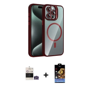 ieg™ iPhone 14 Pro Max Kılıf Yadigar Asil Koleksiyonu - Siyah Buffer Hayalet Cam Ekran Koruyucu + Bilvis Titan Kamera Lens - GS