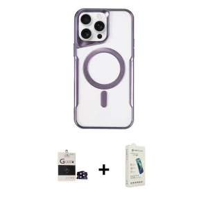 ieg™ iPhone 14 Pro Max Kılıf Yadigar Klasik Özel Seri - Şeffaf Pasifik Cam Ekran Koruyucu + Bilvis Titan Kamera Lens - SH