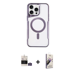 ieg™ iPhone 14 Pro Max Kılıf Yadigar Klasik Özel Seri - Siyah Bilvis 3D Mat Cam Ekran Koruyucu + Bilvis Titan Kamera Lens - GS