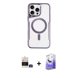 ieg™ iPhone 14 Pro Max Kılıf Yadigar Klasik Özel Seri - Siyah Bilvis 5in1 5D Magic Hayalet Cam Ekran Koruyucu + Bilvis Titan Kamera Lens - GS
