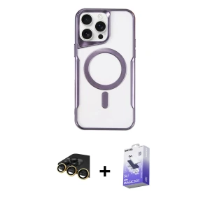 ieg™ iPhone 14 Pro Max Kılıf Yadigar Klasik Özel Seri - Siyah Bilvis 5in1 5D Magic Hayalet Cam Ekran Koruyucu + Raze Metal Kamera Lens - GD