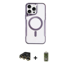 ieg™ iPhone 14 Pro Max Kılıf Yadigar Klasik Özel Seri - Siyah Joko Magic 5D Hayalet Cam + Raze Metal Kamera Lens - GD