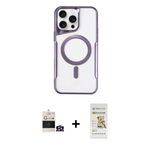 ieg™ iPhone 14 Pro Max Kılıf Yadigar Klasik Özel Seri - Siyah Mat Seramik Nano Ekran Koruyucu + Bilvis Titan Kamera Lens - GS