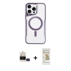 ieg™ iPhone 14 Pro Max Kılıf Yadigar Klasik Özel Seri - Siyah Mat Seramik Nano Ekran Koruyucu + Bilvis Titan Kamera Lens - SH