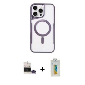 ieg™ iPhone 14 Pro Max Kılıf Yadigar Klasik Özel Seri - Siyah Polymer Nano Ekran Koruyucu + Bilvis Titan Kamera Lens - GS
