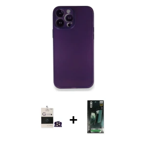 ieg™ iPhone 14 Pro Max Kılıf Yadigar Yansıma Serisi - Şeffaf 360 Full Body Arka Koruyucu + Bilvis Titan Kamera Lens - GD