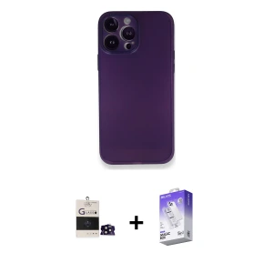 ieg™ iPhone 14 Pro Max Kılıf Yadigar Yansıma Serisi - Siyah Bilvis 5in1 3D Magic Cam Ekran Koruyucu + Bilvis Titan Kamera Lens - SH