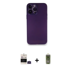 ieg™ iPhone 14 Pro Max Kılıf Yadigar Yansıma Serisi - Siyah Joko Magic 5D Hayalet Cam + Bilvis Titan Kamera Lens - DNMR