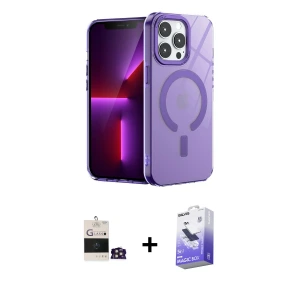 ieg™ iPhone 14 Pro Max Kılıf Yankı Çizgi - Siyah Bilvis 5in1 5D Magic Hayalet Cam Ekran Koruyucu + Bilvis Titan Kamera Lens - GD
