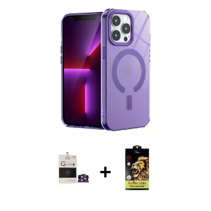 ieg™ iPhone 14 Pro Max Kılıf Yankı Çizgi - Siyah Buffer Cam Ekran Koruyucu + Bilvis Titan Kamera Lens - GS
