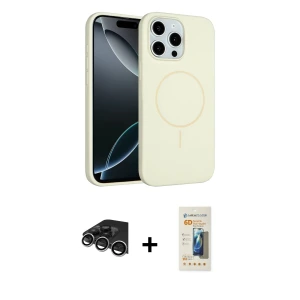 ieg™ iPhone 14 Pro Max Kılıf Yankı Form Serisi - Siyah 6D Mat Seramik Hayalet Nano Ekran Koruyucu + Raze Metal Kamera Lens - GS