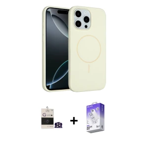 ieg™ iPhone 14 Pro Max Kılıf Yankı Form Serisi - Siyah Bilvis 5in1 3D Magic Cam Ekran Koruyucu + Bilvis Titan Kamera Lens - GS