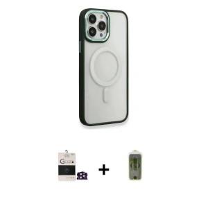ieg™ iPhone 14 Pro Max Kılıf Yankı Işık Özel Seri - Siyah Joko Magic 5D Hayalet Cam + Bilvis Titan Kamera Lens - GD