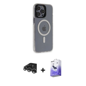 ieg™ iPhone 14 Pro Max Kılıf Yankı Işık Prime - Siyah Bilvis 5in1 5D Magic Hayalet Cam Ekran Koruyucu + Raze Metal Kamera Lens - GS