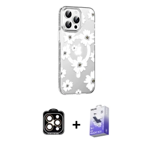 ieg™ iPhone 14 Pro Max Kılıf Yörünge Işık Prime - Siyah Bilvis 5in1 5D Magic Hayalet Cam Ekran Koruyucu + PVD Metal Kamera Lens - TU