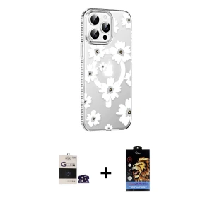 ieg™ iPhone 14 Pro Max Kılıf Yörünge Işık Prime - Siyah Buffer Hayalet Cam Ekran Koruyucu + Bilvis Titan Kamera Lens - DNMR
