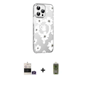 ieg™ iPhone 14 Pro Max Kılıf Yörünge Işık Prime - Siyah Joko Magic 5D Hayalet Cam + Bilvis Titan Kamera Lens - GS