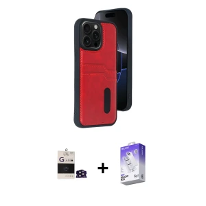 ieg™ iPhone 14 Pro Max Kılıf Yörünge Işık Serisi - Siyah Bilvis 5in1 3D Magic Cam Ekran Koruyucu + Bilvis Titan Kamera Lens - DNMR