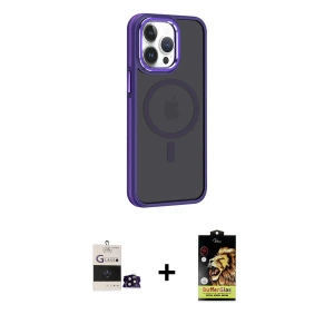 ieg™ iPhone 14 Pro Max Kılıf Yörünge Klasik - Siyah Buffer Cam Ekran Koruyucu + Bilvis Titan Kamera Lens - SH