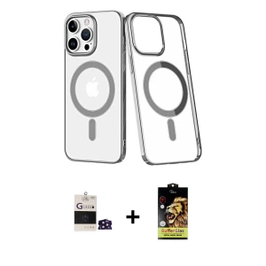 ieg™ iPhone 14 Pro Max Kılıf Yörünge Minimal - Siyah Buffer Cam Ekran Koruyucu + Bilvis Titan Kamera Lens - DNMR