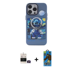 ieg™ iPhone 14 Pro Max Kılıf Zirve Form Özel Seri - Siyah 18D Cam Ekran Koruyucu + Bilvis Titan Kamera Lens - GD