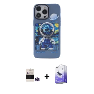 ieg™ iPhone 14 Pro Max Kılıf Zirve Form Özel Seri - Siyah Bilvis 5in1 5D Magic Hayalet Cam Ekran Koruyucu + Bilvis Titan Kamera Lens - DNMR