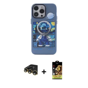 ieg™ iPhone 14 Pro Max Kılıf Zirve Form Özel Seri - Siyah Buffer Cam Ekran Koruyucu + Raze Metal Kamera Lens - GD