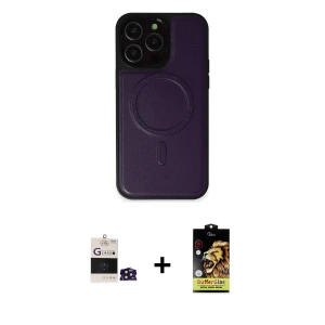 ieg™ iPhone 14 Pro Max Kılıf Zirve Işık Serisi - Siyah Buffer Cam Ekran Koruyucu + Bilvis Titan Kamera Lens - DNMR