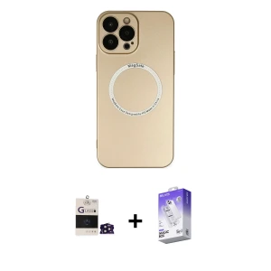 ieg™ iPhone 14 Pro Max Kılıf Zirve Klasik Prime - Siyah Bilvis 5in1 3D Magic Cam Ekran Koruyucu + Bilvis Titan Kamera Lens - DNMR