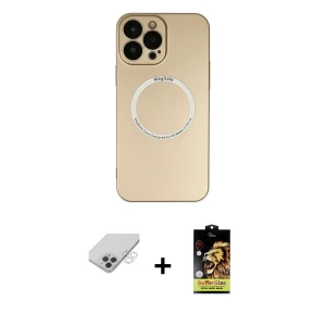 ieg™ iPhone 14 Pro Max Kılıf Zirve Klasik Prime - Siyah Buffer Cam Ekran Koruyucu + Band Metal Kamera Lens - GS