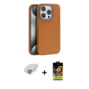 ieg™ iPhone 14 Pro Max Kılıf Zirve Modern Prime - Siyah Buffer Cam Ekran Koruyucu + Band Metal Kamera Lens - GS
