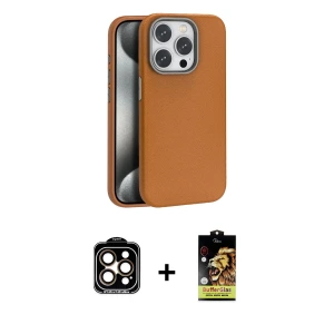 ieg™ iPhone 14 Pro Max Kılıf Zirve Modern Prime - Siyah Buffer Cam Ekran Koruyucu + PVD Metal Kamera Lens - TU