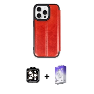 ieg™ iPhone 14 Pro Max Kılıf Zirve Yansıma Serisi - Siyah Bilvis 5in1 3D Magic Cam Ekran Koruyucu + PVD Metal Kamera Lens - TU