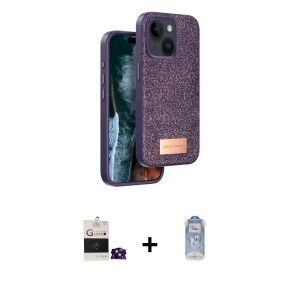 ieg™ iPhone 15 Kılıf Vadi Klasik Serisi - Siyah Joko Magic 5D Cam + Bilvis Titan Kamera Lens - PE