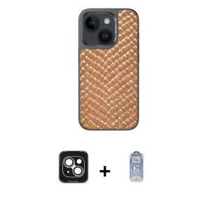 ieg™ iPhone 15 Kılıf Vadi Özel Seri - Siyah Joko Magic 5D Cam + PVD Metal Kamera Lens - YL