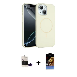 ieg™ iPhone 15 Kılıf Yankı Form Serisi - Siyah Buffer Hayalet Cam Ekran Koruyucu + Bilvis Titan Kamera Lens - SH