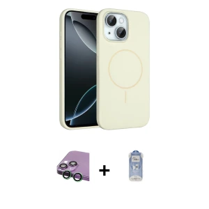 ieg™ iPhone 15 Kılıf Yankı Form Serisi - Siyah Joko Magic 5D Cam + Raze Metal Kamera Lens - YL