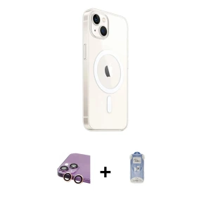 ieg™ iPhone 15 Plus Kılıf Ahenk Yansıma Prime - Siyah Joko Magic 5D Cam + Raze Metal Kamera Lens - PE