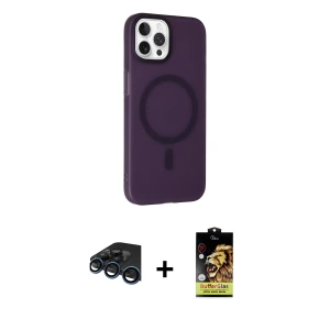 ieg™ iPhone 15 Pro Kılıf Çekirdek Modern Prime - Siyah Buffer Cam Ekran Koruyucu + Raze Metal Kamera Lens - LT