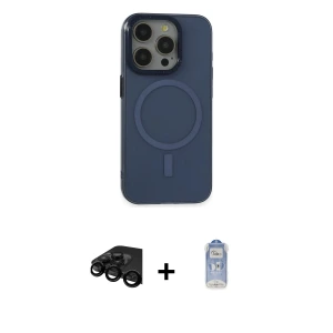 ieg™ iPhone 15 Pro Kılıf Eksen Işık Prime - Siyah Joko Magic 5D Cam + Raze Metal Kamera Lens - SH