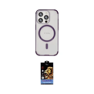 ieg™ iPhone 15 Pro Kılıf Eksen Klasik Koleksiyonu - Siyah Buffer Hayalet Cam Ekran Koruyucu
