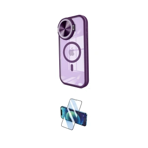 ieg™ iPhone 15 Pro Kılıf Kıvılcım Modern Koleksiyonu - Siyah 3D Antistatik Cam Ekran Koruyucu