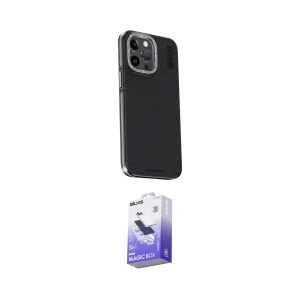 ieg™ iPhone 15 Pro Kılıf Kıvılcım Modern Özel Seri - Siyah Bilvis 5in1 5D Magic Hayalet Cam Ekran Koruyucu