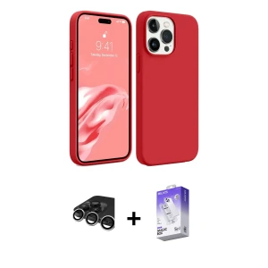 ieg™ iPhone 15 Pro Kılıf Kozmos Yansıma Özel Seri - Siyah Bilvis 5in1 3D Magic Cam Ekran Koruyucu + Raze Metal Kamera Lens - GS